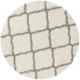 Moroccan Design Thick Shaggy Area Rugs Ivory