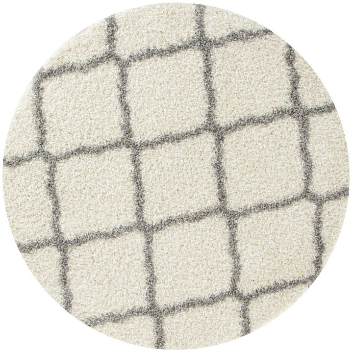 Moroccan Design Thick Shaggy Area Rugs Ivory