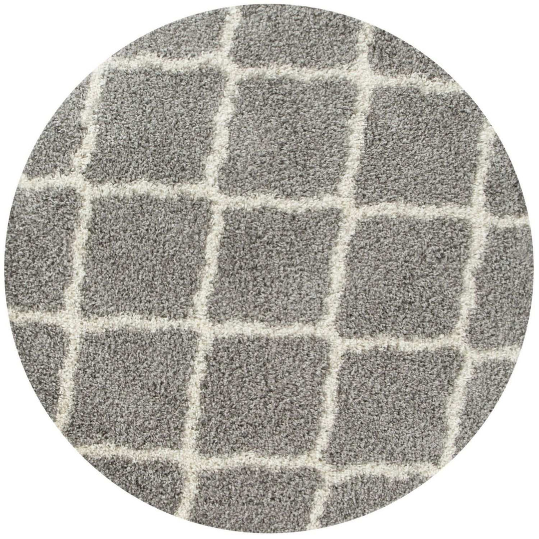 Moroccan Design Thick Shaggy Area Rugs Grey