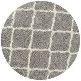 Moroccan Design Thick Shaggy Area Rugs Grey