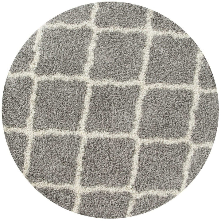 Moroccan Design Thick Shaggy Area Rugs Grey