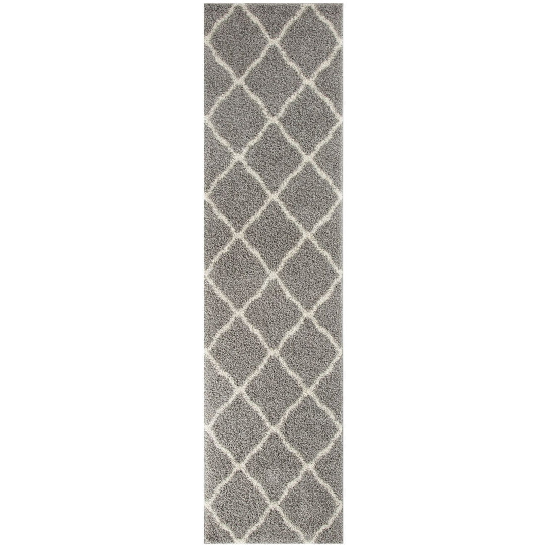Moroccan Design Thick Shaggy Area Rugs Grey