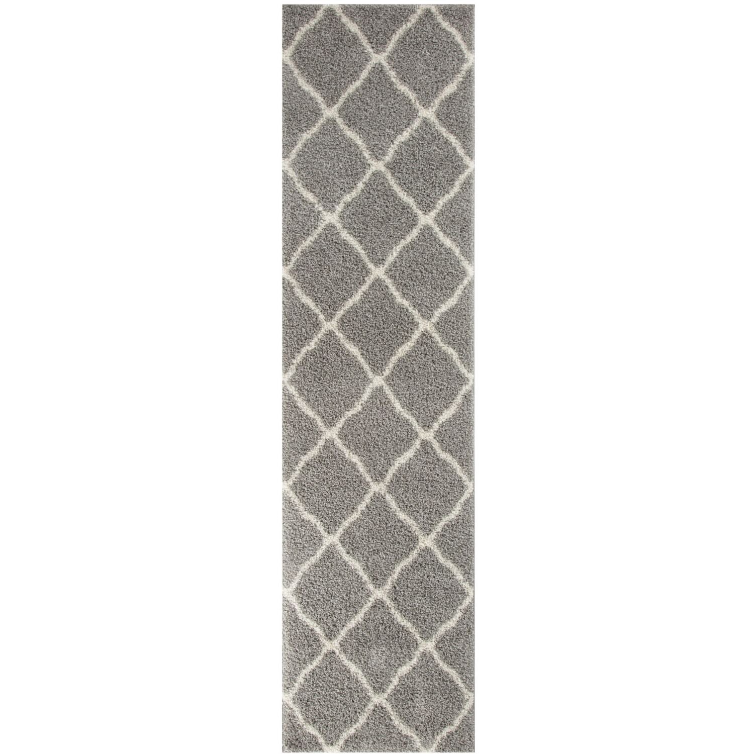 Moroccan Design Thick Shaggy Area Rugs Grey