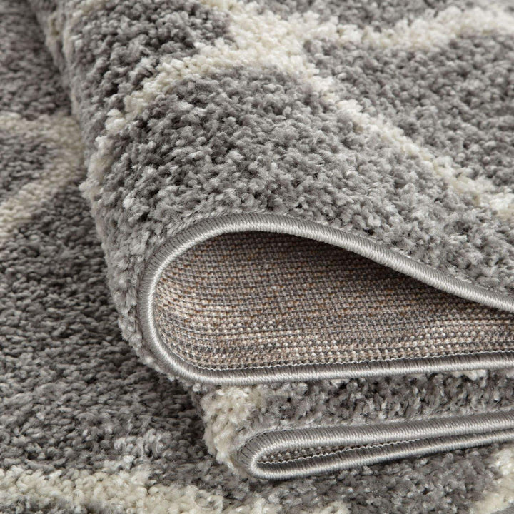 Moroccan Design Thick Shaggy Area Rugs Grey