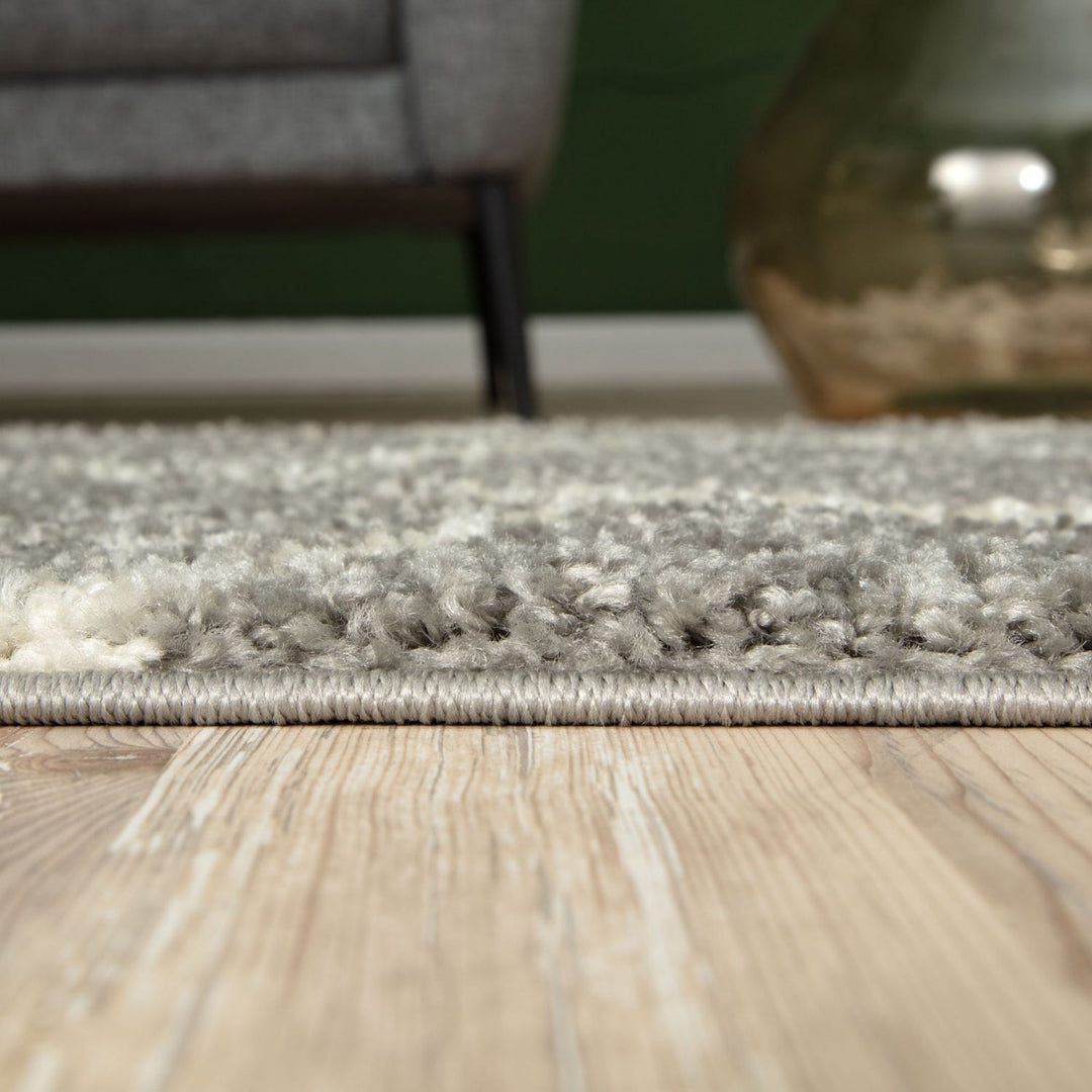 Moroccan Design Thick Shaggy Area Rugs Grey