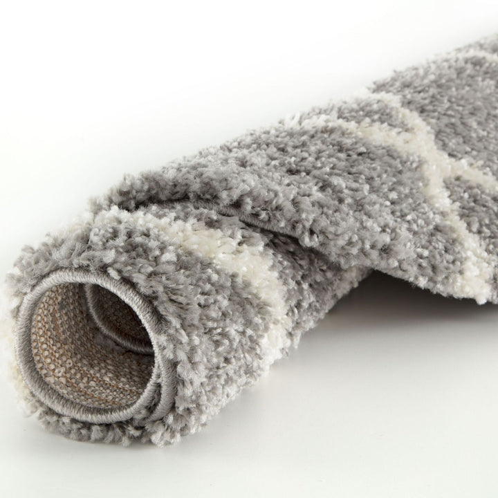 Moroccan Design Thick Shaggy Area Rugs Grey
