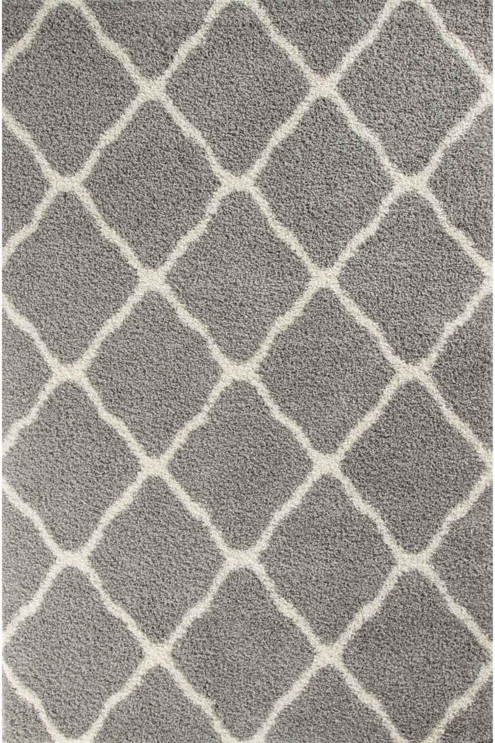 Moroccan Design Thick Shaggy Area Rugs Grey