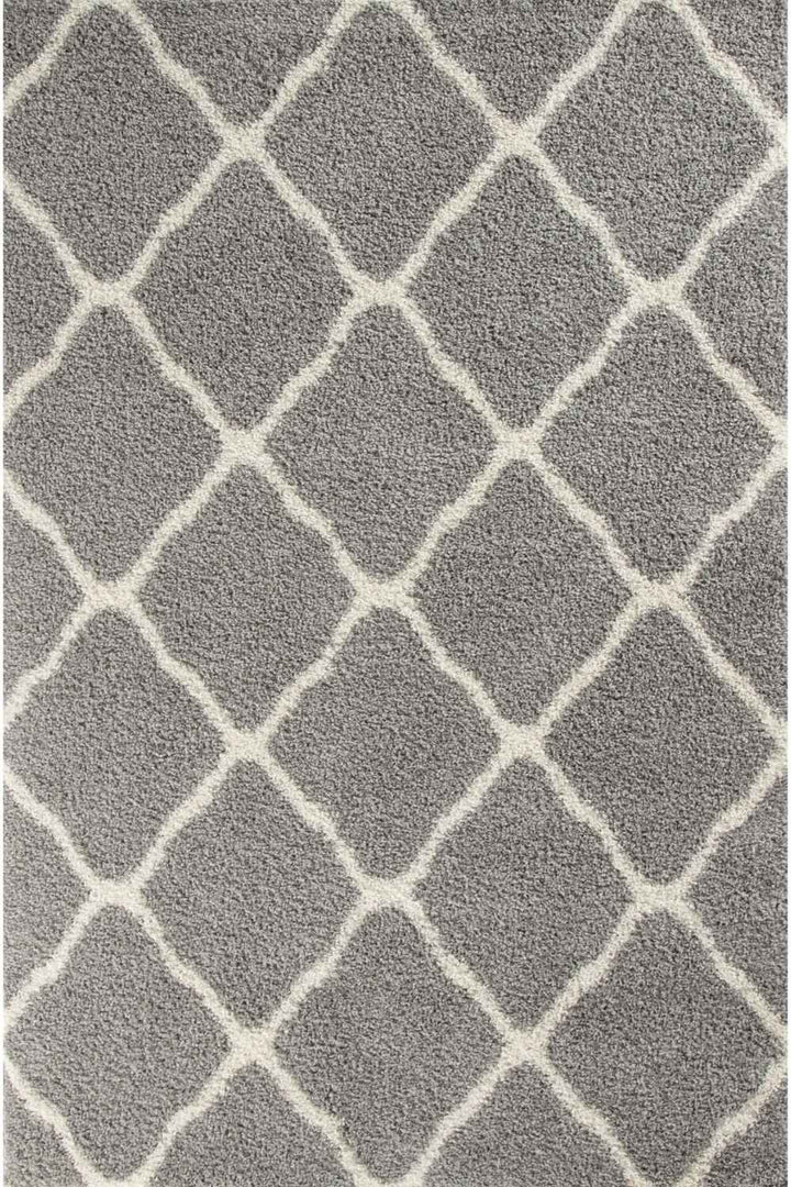 Moroccan Design Thick Shaggy Area Rugs Grey