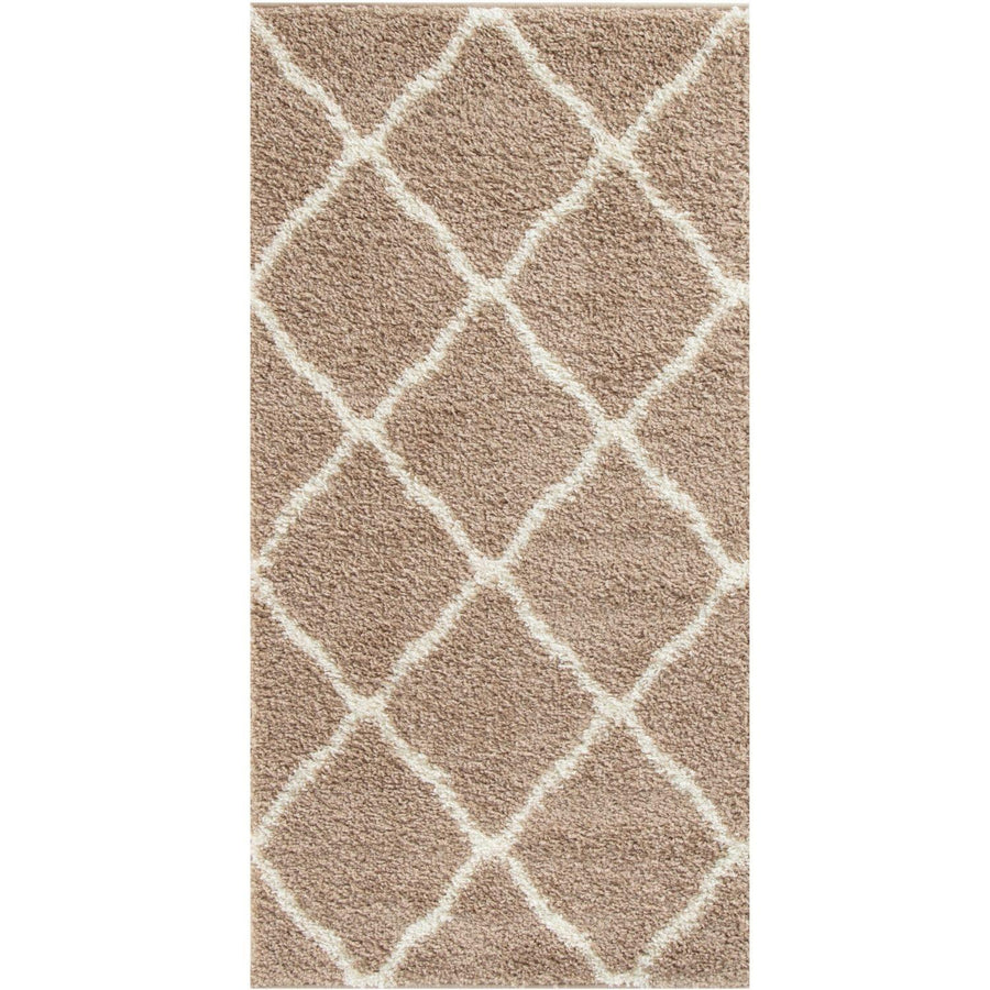 Moroccan Design Thick Shaggy Area Rugs Beige