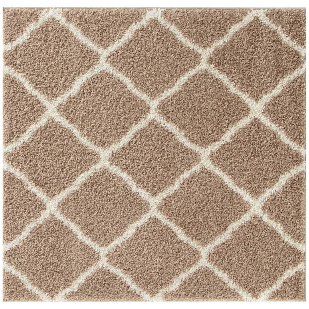 Moroccan Design Thick Shaggy Area Rugs Beige