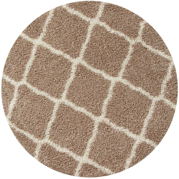 Moroccan Design Thick Shaggy Area Rugs Beige