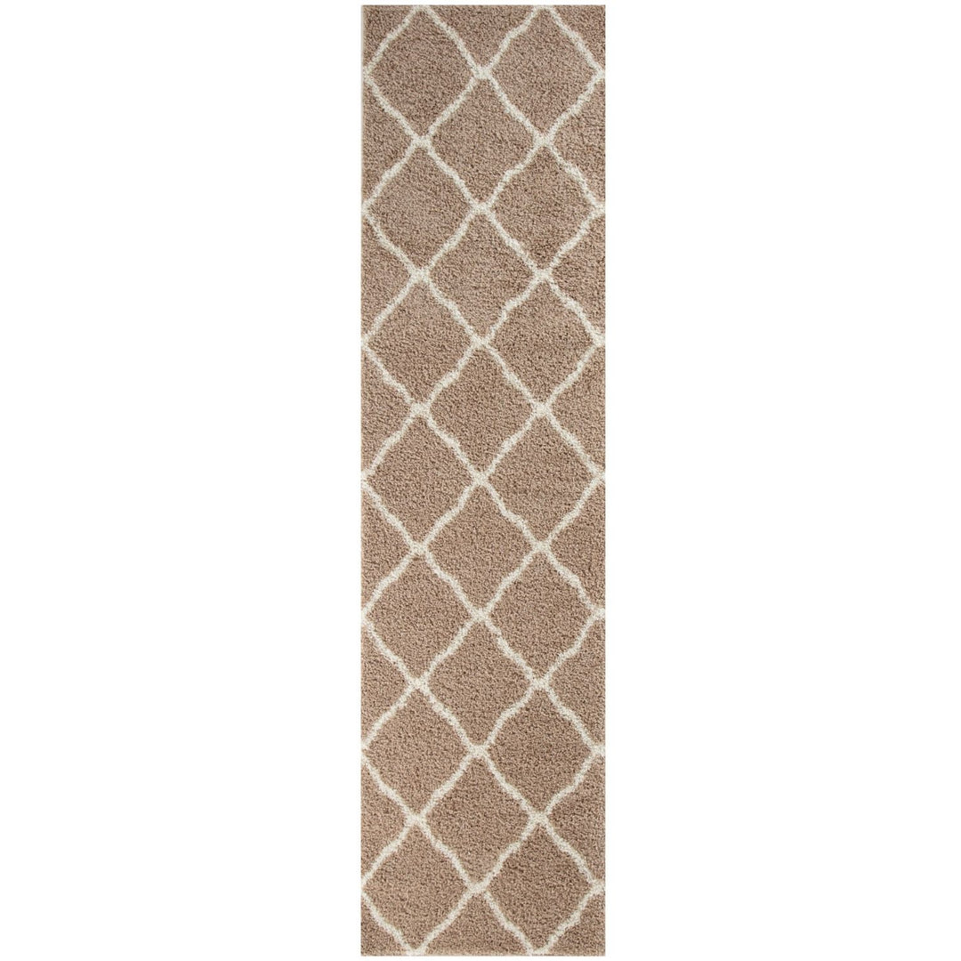 Moroccan Design Thick Shaggy Area Rugs Beige