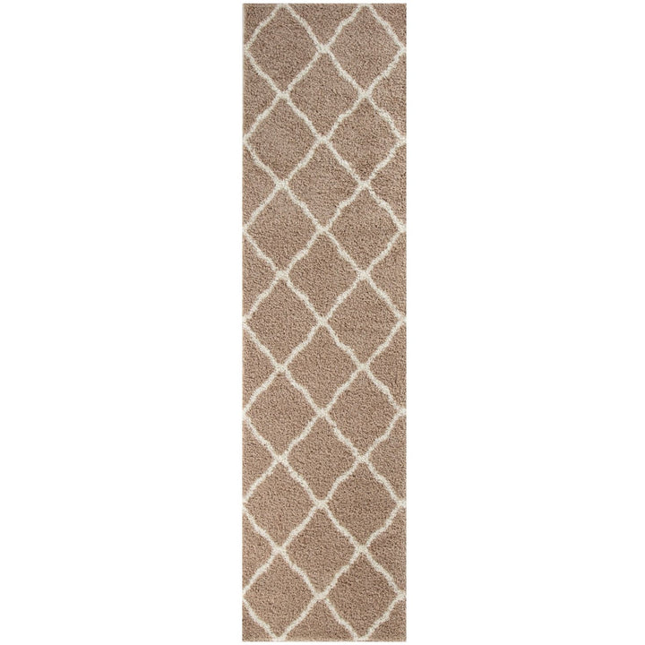 Moroccan Design Thick Shaggy Area Rugs Beige