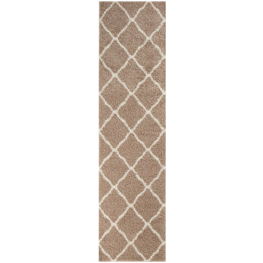 Moroccan Design Thick Shaggy Area Rugs Beige