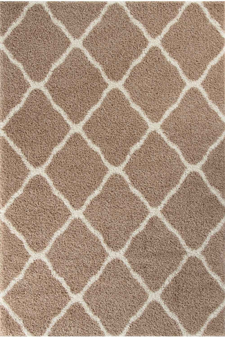 Moroccan Design Thick Shaggy Area Rugs Beige