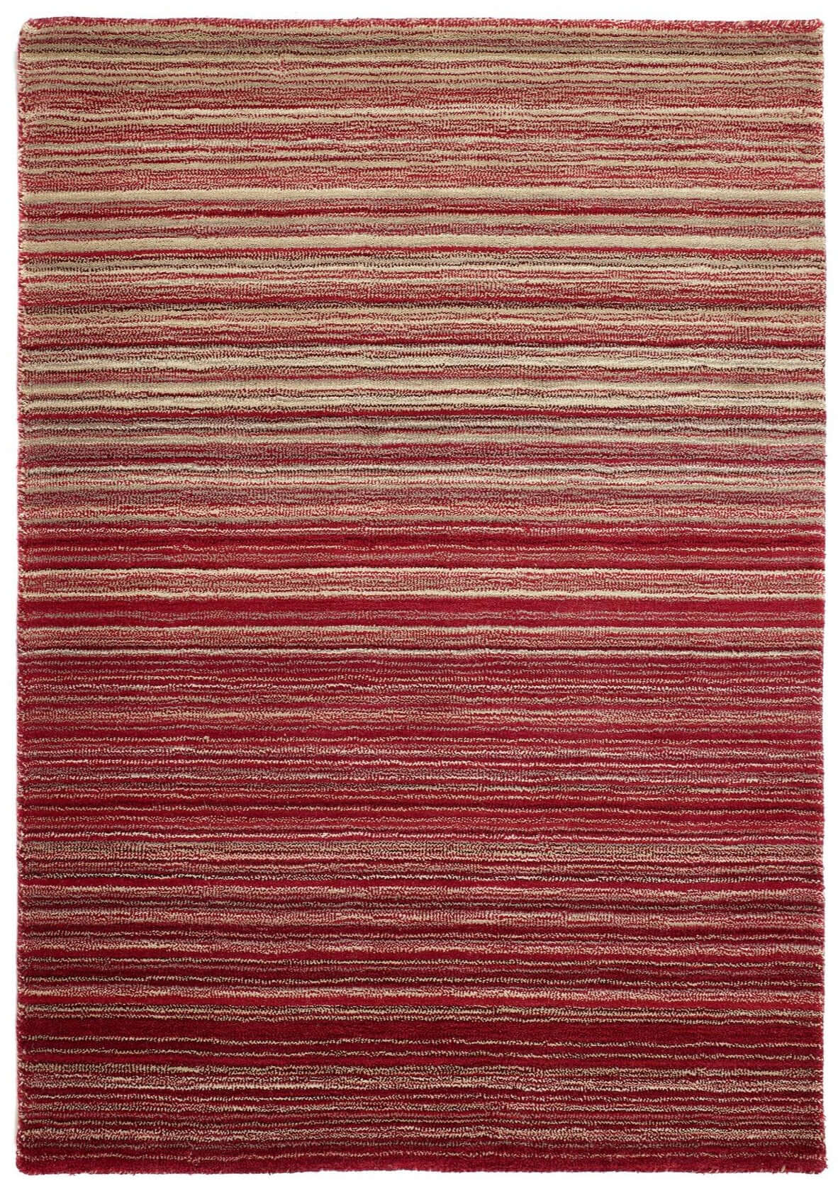 Fine Stripes Red Wool Rug | Sustainable & Stain Resistant