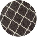 Moroccan Design Thick Shaggy Area Rugs Dark Grey