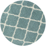 Moroccan Design Thick Shaggy Area Rugs Duck Egg Blue