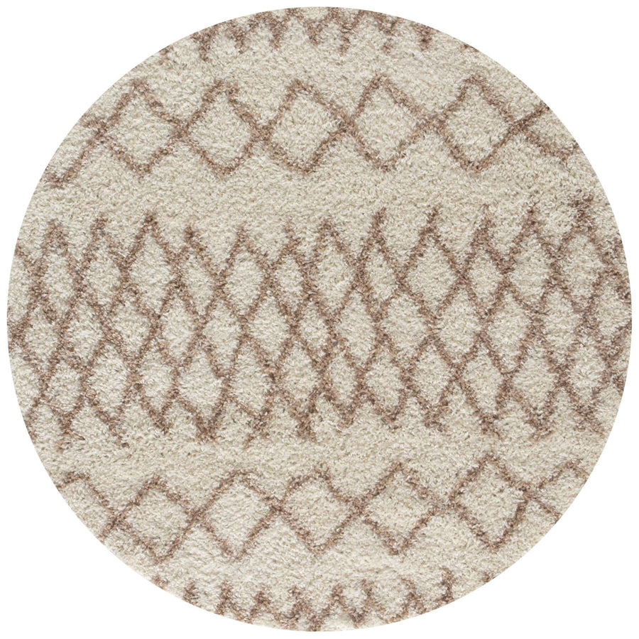 The Rugs Area Rug - Modern Luxury Shaggy Rug Diamond Ivory & Beige