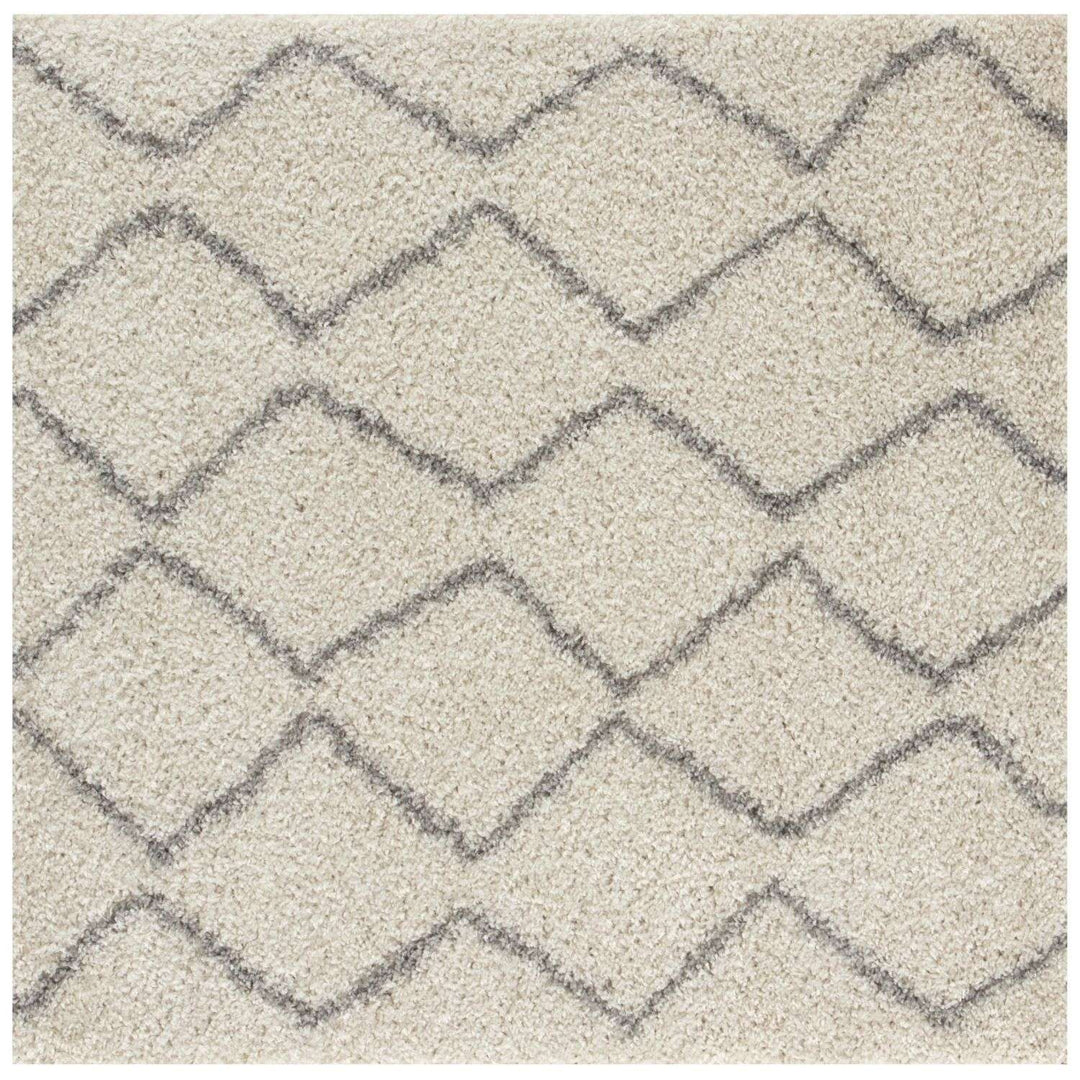 Elegant Moroccan Pattern Grey Ivory Rug Suitable for Floor heating