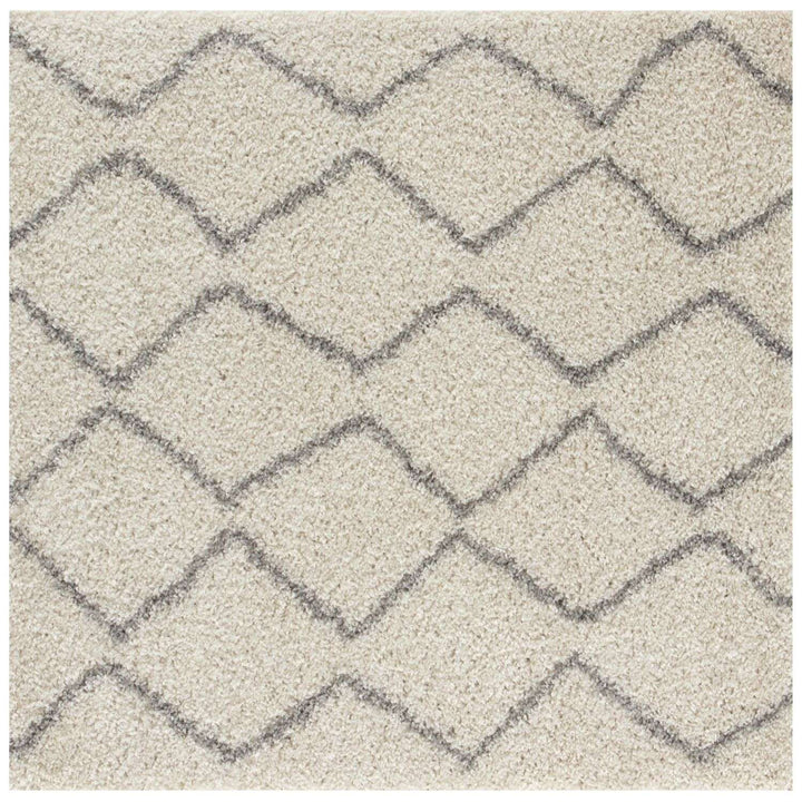 Elegant Moroccan Pattern Grey Ivory Rug Suitable for Floor heating