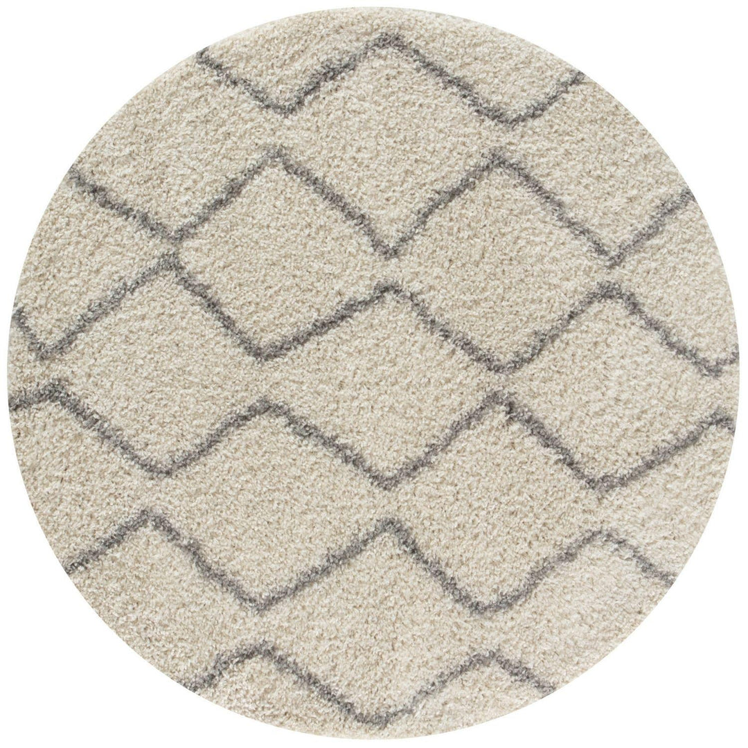 Elegant Moroccan Pattern Grey Ivory Rug Suitable for Floor heating