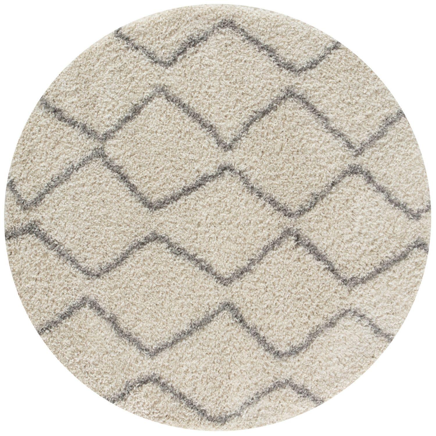Elegant Moroccan Pattern Grey Ivory Rug Suitable for Floor heating