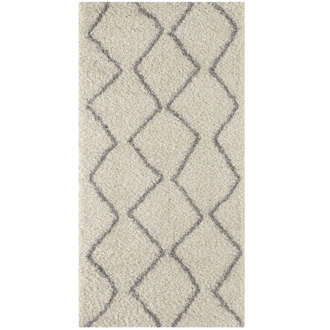 Elegant Moroccan Pattern Grey Ivory Rug Suitable for Floor heating