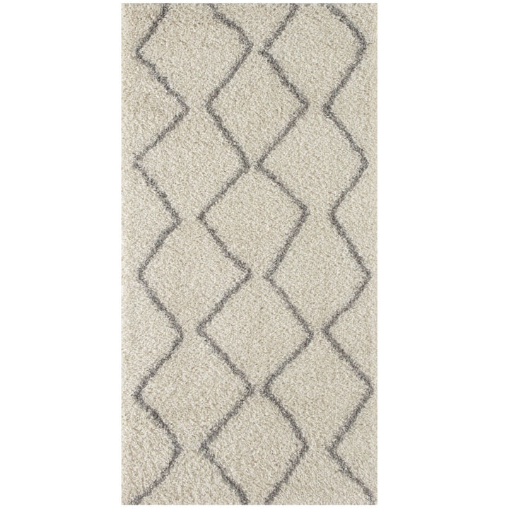 Elegant Moroccan Pattern Grey Ivory Rug Suitable for Floor heating