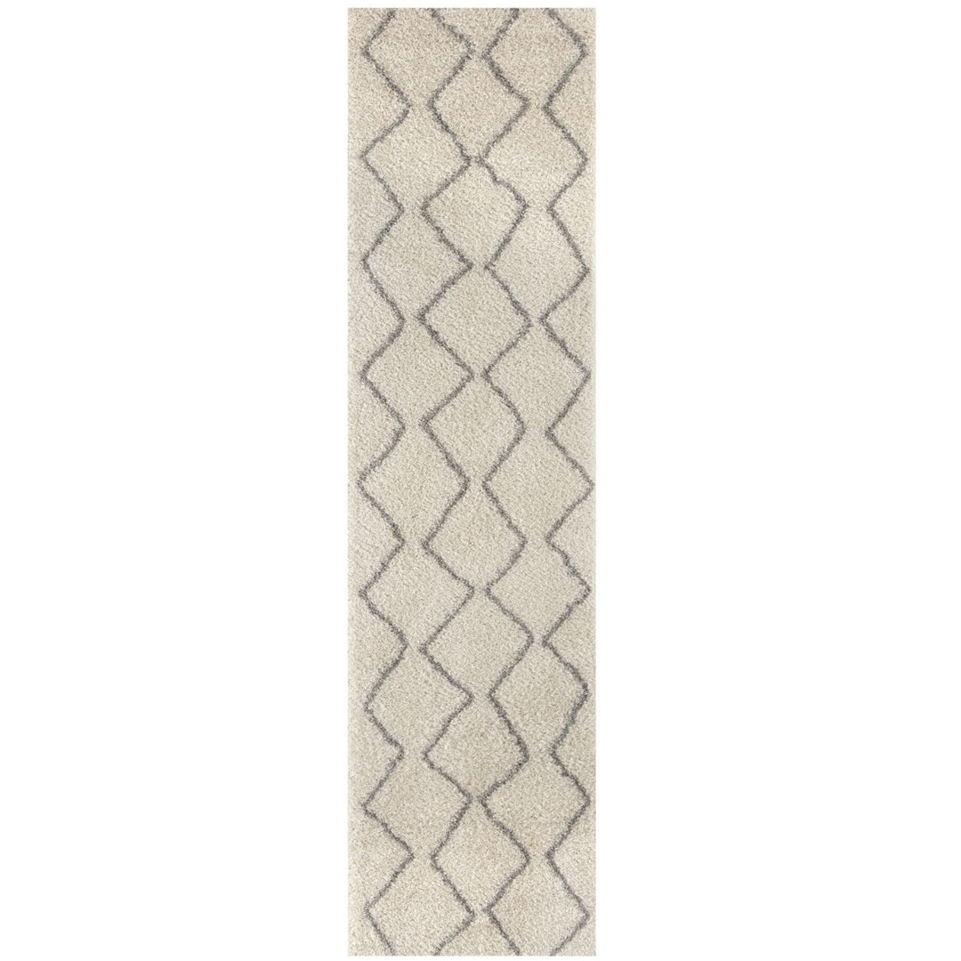 Elegant Moroccan Pattern Grey Ivory Rug Suitable for Floor heating