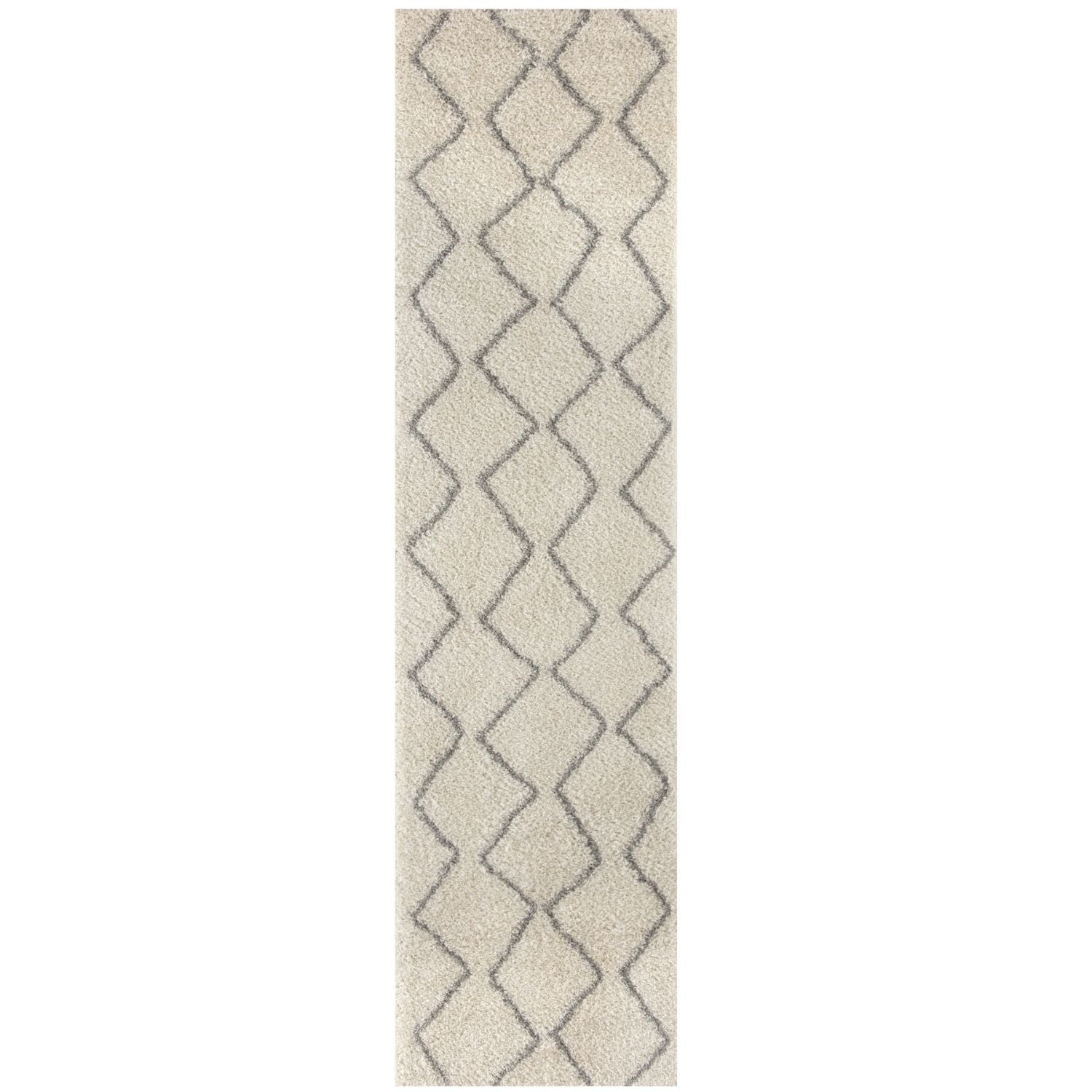 Elegant Moroccan Pattern Grey Ivory Rug Suitable for Floor heating