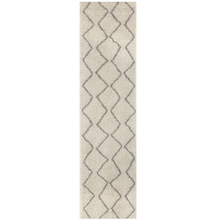 Elegant Moroccan Pattern Grey Ivory Rug Suitable for Floor heating