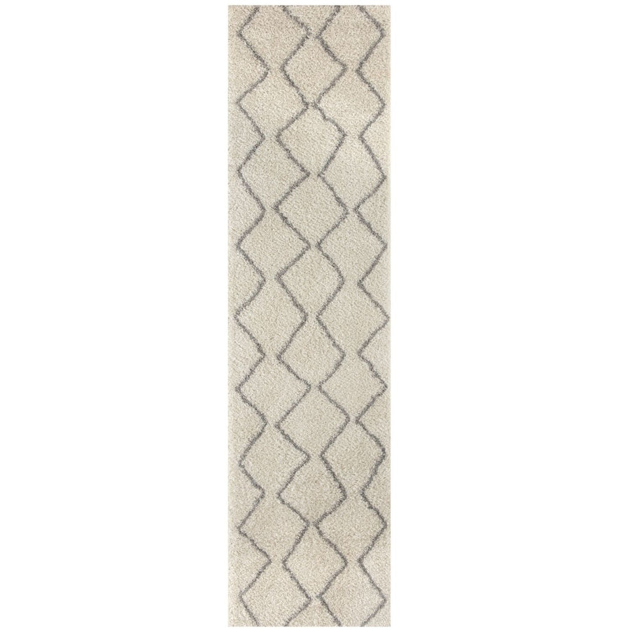 Elegant Moroccan Pattern Grey Ivory Rug Suitable for Floor heating