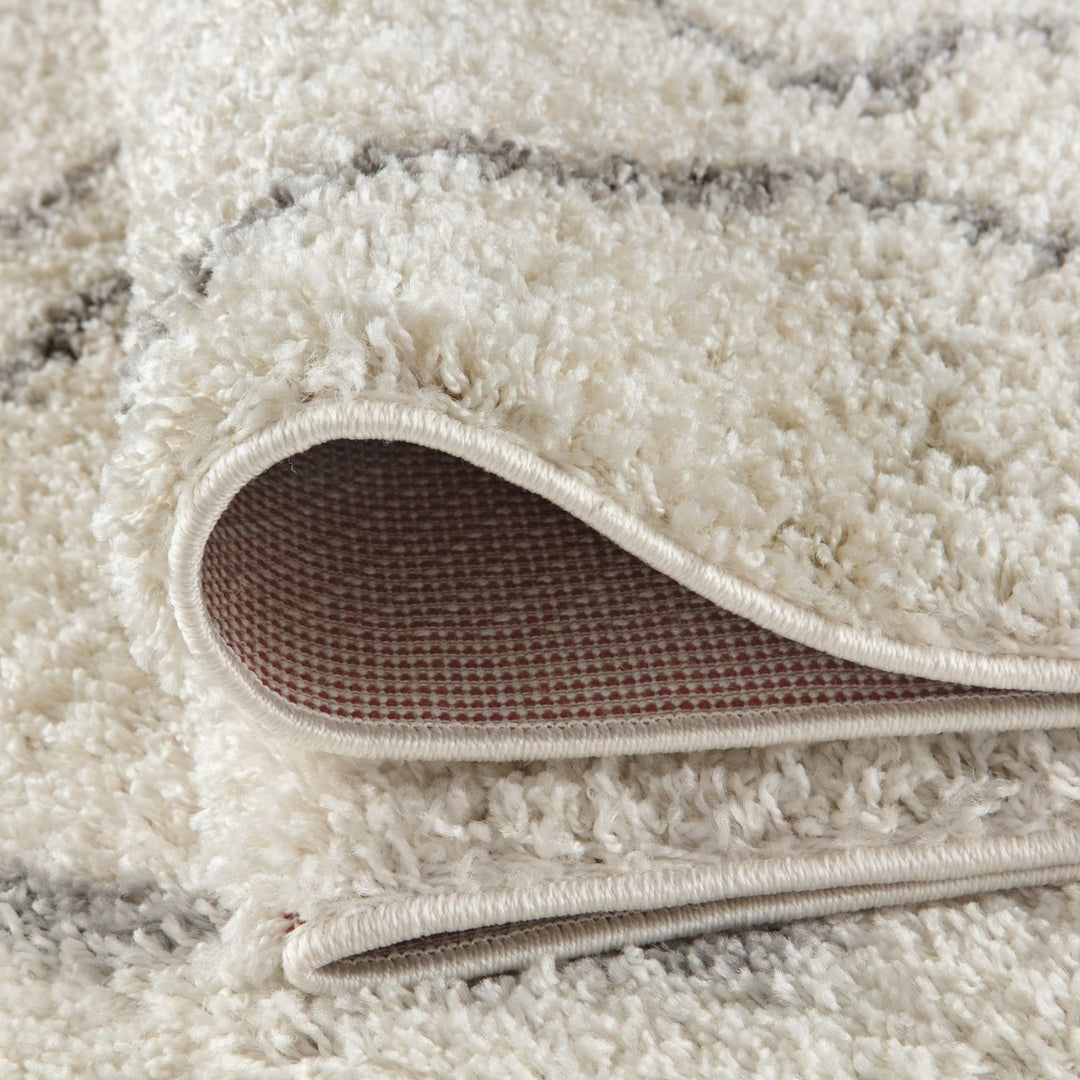 Elegant Moroccan Pattern Grey Ivory Rug Suitable for Floor heating