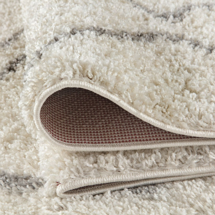 Elegant Moroccan Pattern Grey Ivory Rug Suitable for Floor heating