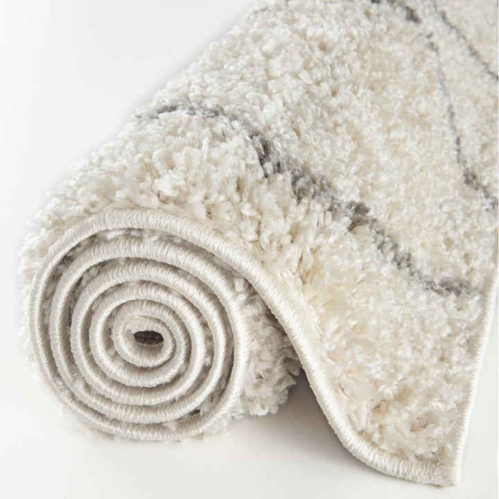 Elegant Moroccan Pattern Grey Ivory Rug Suitable for Floor heating