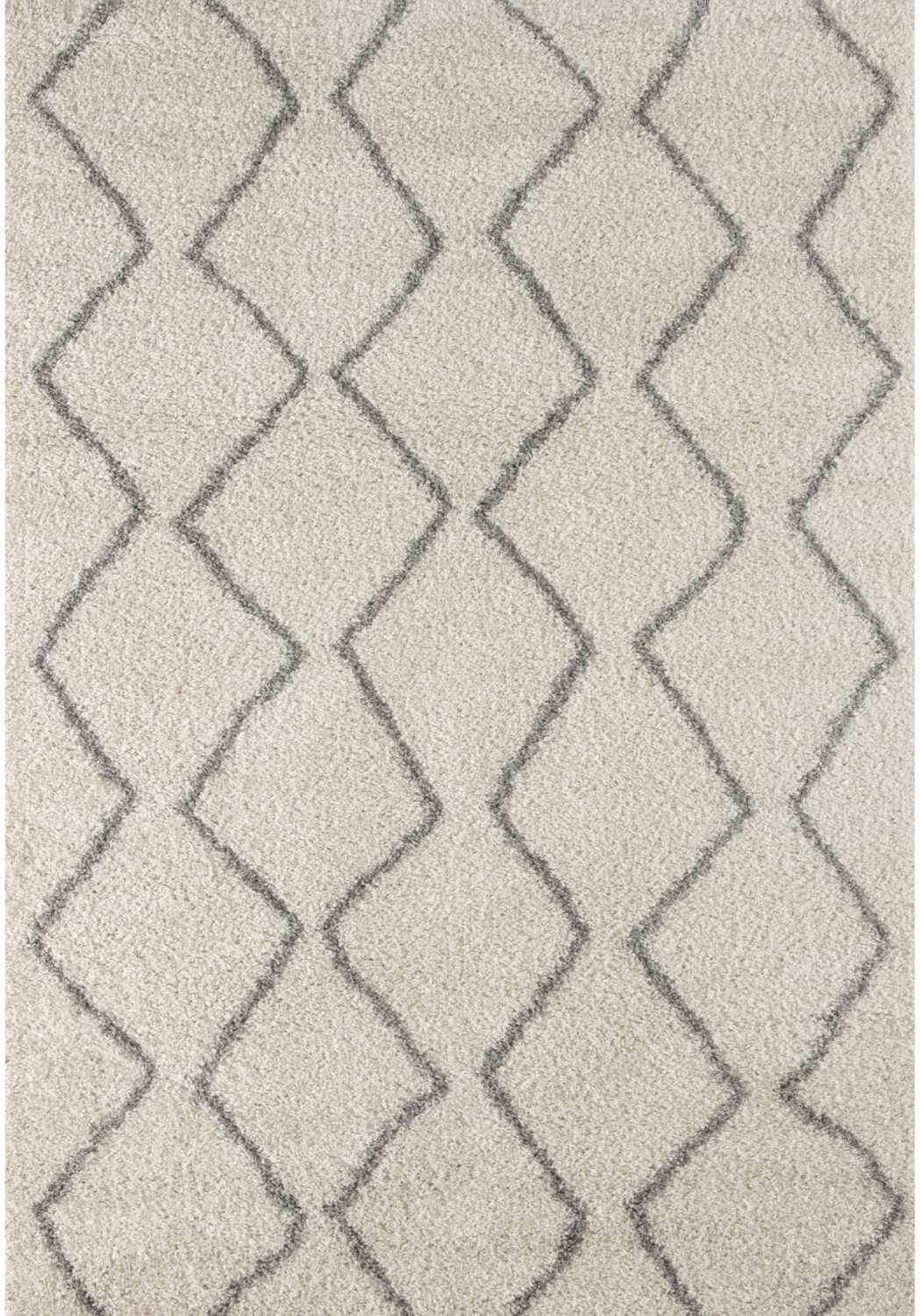 Elegant Moroccan Pattern Grey Ivory Rug Suitable for Floor heating