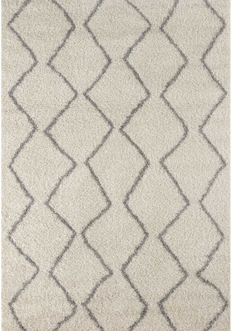 Elegant Moroccan Pattern Grey Ivory Rug Suitable for Floor heating