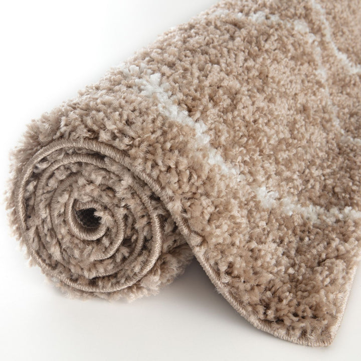 Shaggy rug Beige colour High Quality Elegant Moroccan Pattern