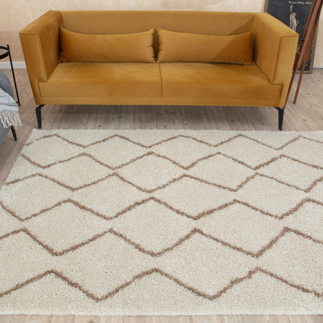 Ivory Beige colours Moroccan rug High Quality Suitable for Floor heating