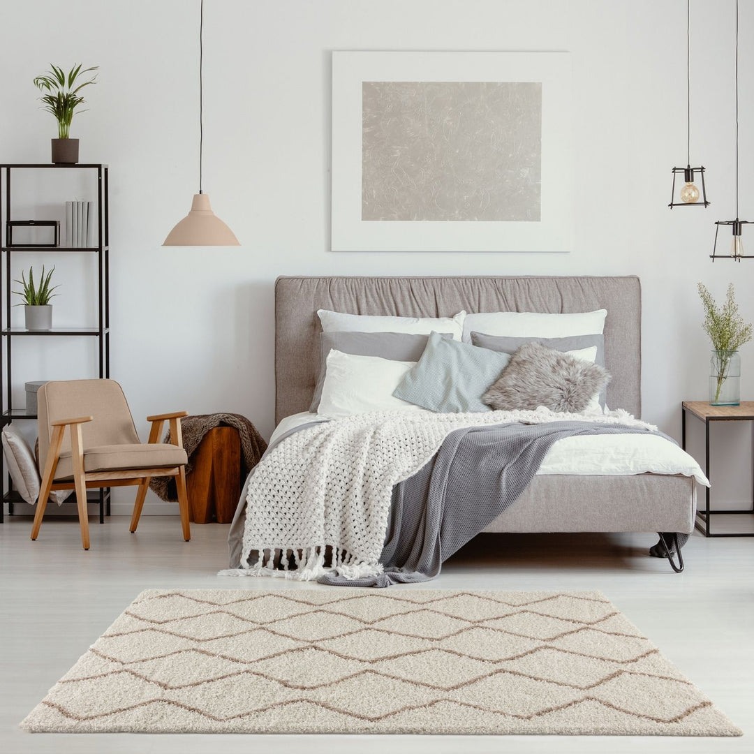 Ivory Beige colours Moroccan rug High Quality Suitable for Floor heating