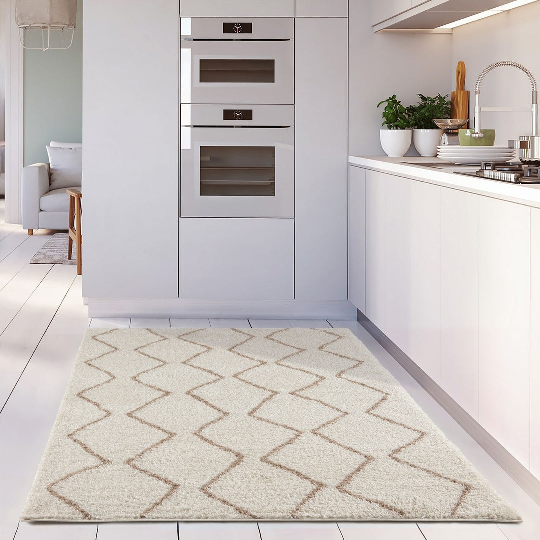 Ivory Beige colours Moroccan rug High Quality Suitable for Floor heating