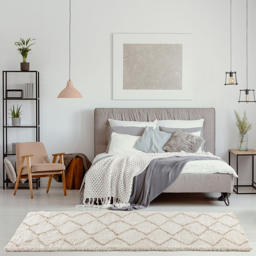 Ivory Beige colours Moroccan rug High Quality Suitable for Floor heating