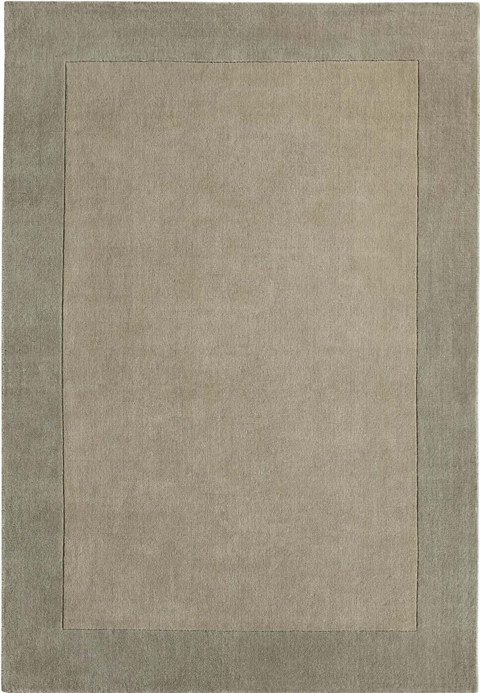 Bordered Taupe Wool Rug | Elegant Home Decor | The Rugs