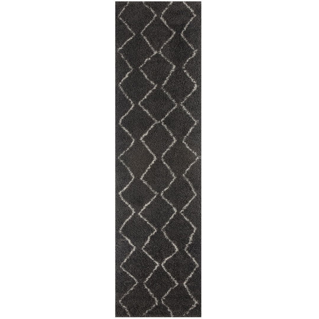 Shaggy Dark grey rug High Qualit Elegant Moroccan Pattern Suitable for Floor heating