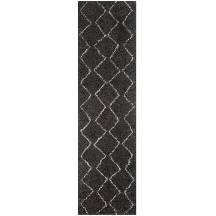 Shaggy Dark grey rug High Qualit Elegant Moroccan Pattern Suitable for Floor heating