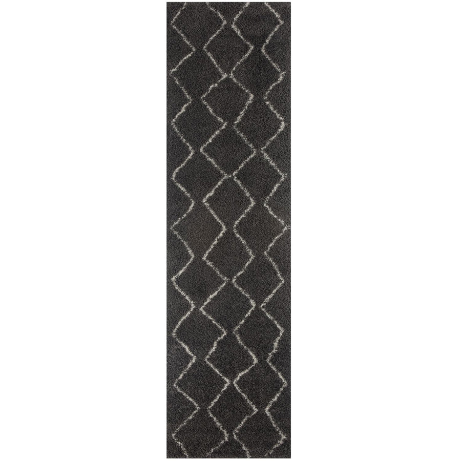 Shaggy Dark grey rug High Qualit Elegant Moroccan Pattern Suitable for Floor heating