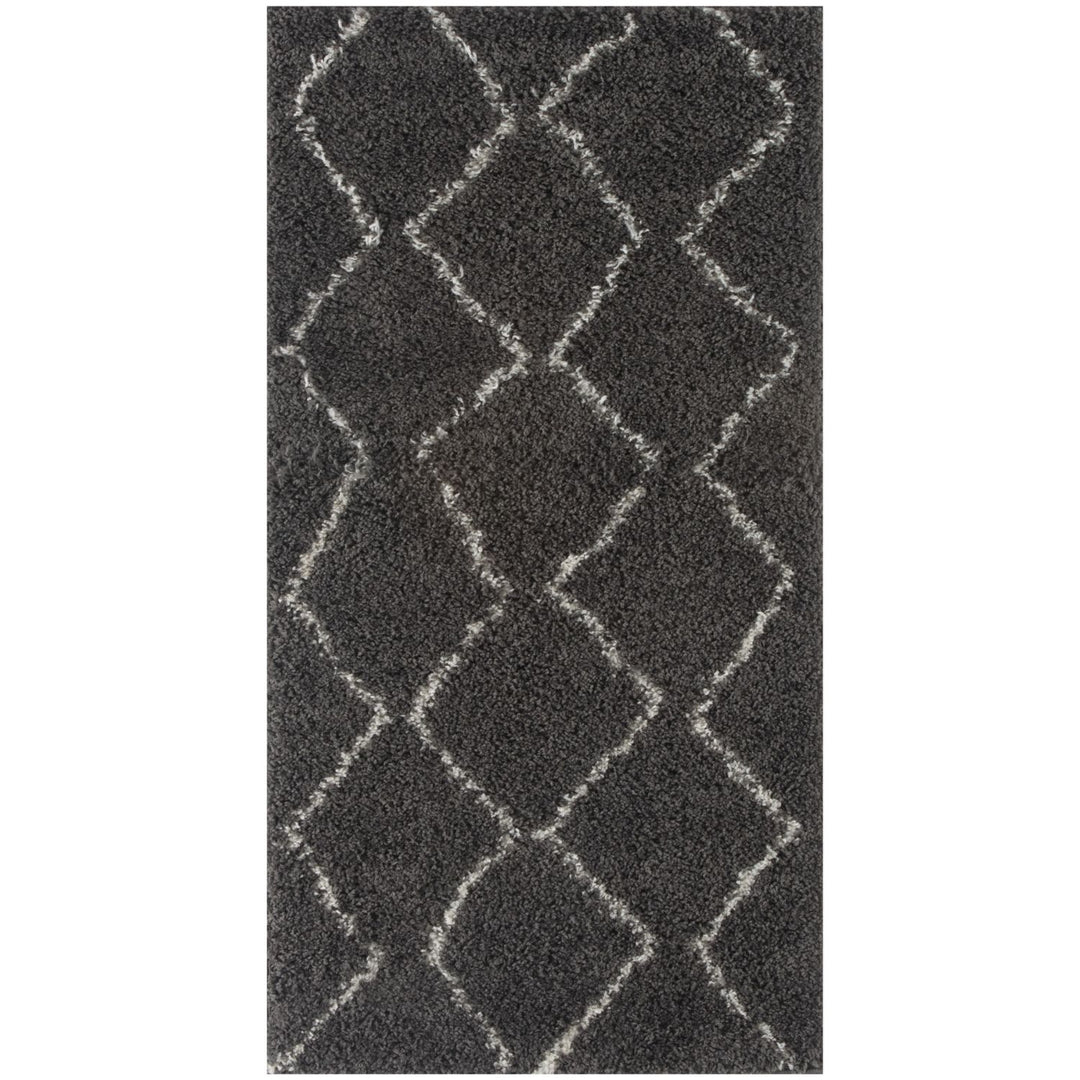 Shaggy Dark grey rug High Qualit Elegant Moroccan Pattern Suitable for Floor heating