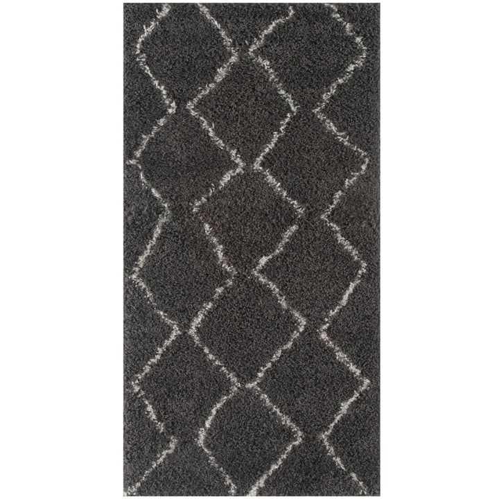 Shaggy Dark grey rug High Qualit Elegant Moroccan Pattern Suitable for Floor heating