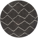 Shaggy Dark grey rug High Qualit Elegant Moroccan Pattern Suitable for Floor heating